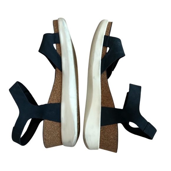 Mephisto Coraly Blue Velcro Heeled Cork Ergonomic Sandals Size EU 40 US 10 - Picture 3 of 7